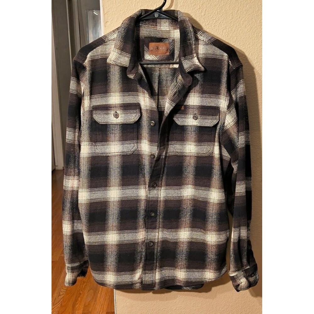 Orvis Men's Medium Plaid Flannel Shirt